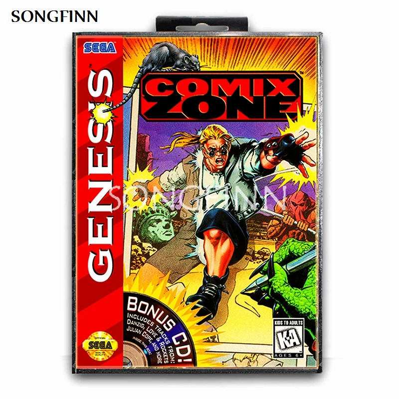 16 бит MD карта памяти с коробкой для sega Mega Drive для Genesis Megadrive-Comix Zone