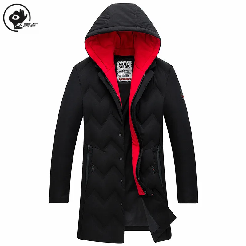 

Little Rain 2020 New Winter Jacket Men Duck Down Coat Business Warm Thicken Hooded Overcoat Male Solid Ultralight Down Jacket