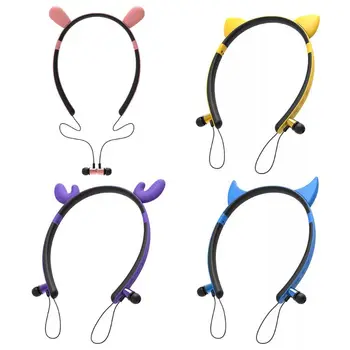 

Cute Animal Horn Headsets Portable Wireless Bluetooth Magnetic Headphones Gift E5BA