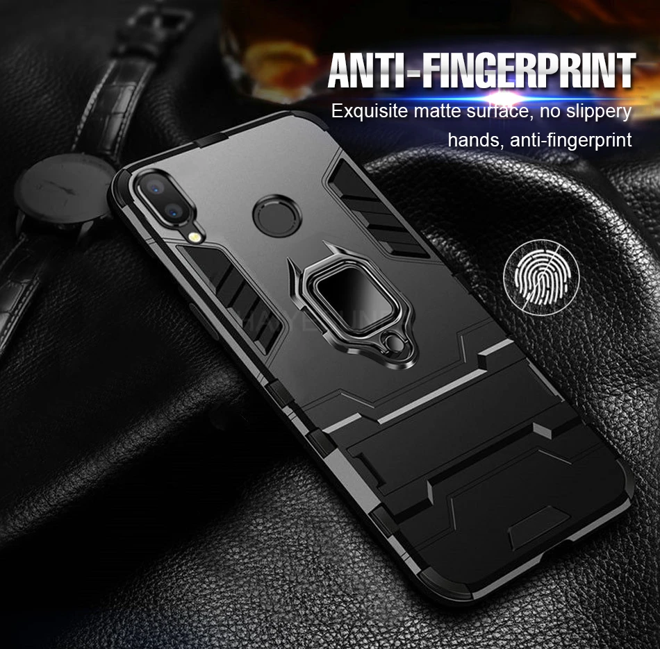Роскошный бронированный металлический чехол для телефона с магнитным кольцом для Xiaomi Redmi Note 8 7 6 5 K20 Pro 5 Plus 6 7A 8A противоударный силиконовый чехол-накладка