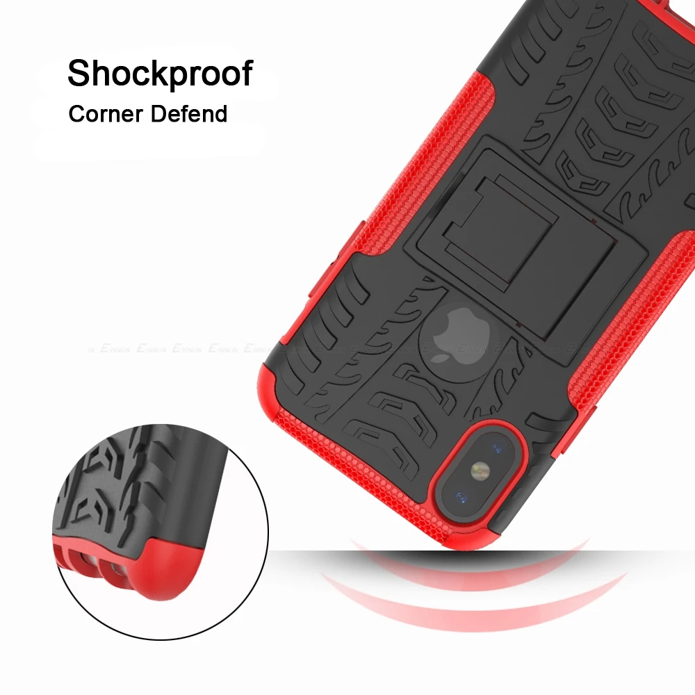 Tough Hard Heavy Cover For iPhone 14 13 11 12 mini Pro XS Max XR X 8 7 Plus SE 2022 2020 Shockproof Hybrid Stand Armor Case