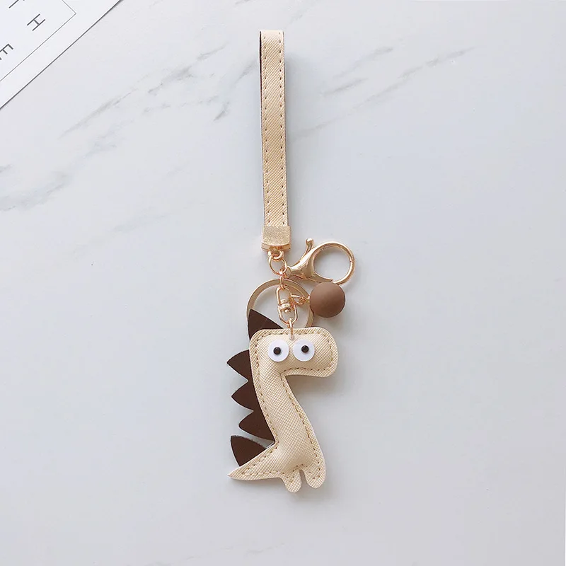 Милый кожаный брелок динозавра Kpop аксессуары Llaveros Kawaii Porte Clef Animaux рюкзак сумочка кулон подарок для детей - Цвет: A