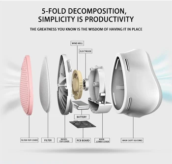 

Reusable Electric Mask with 5 Filter Mask Dust Mask Fresh Air Smart Electric Mask PM2.5 Mask