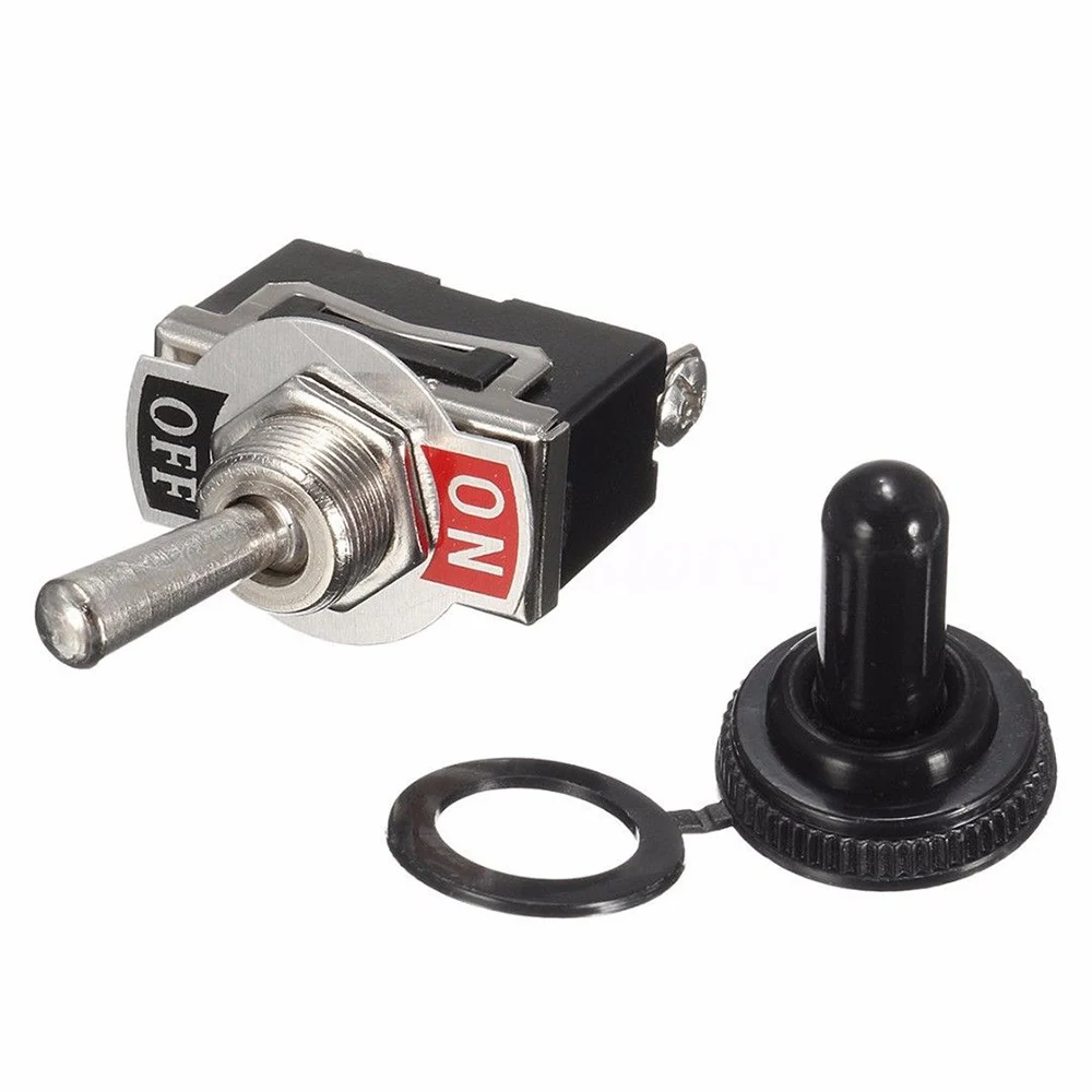 ON/OFF Small SPST Toggle Switch 12V Miniature With Waterproof Cover Heavy Duty 