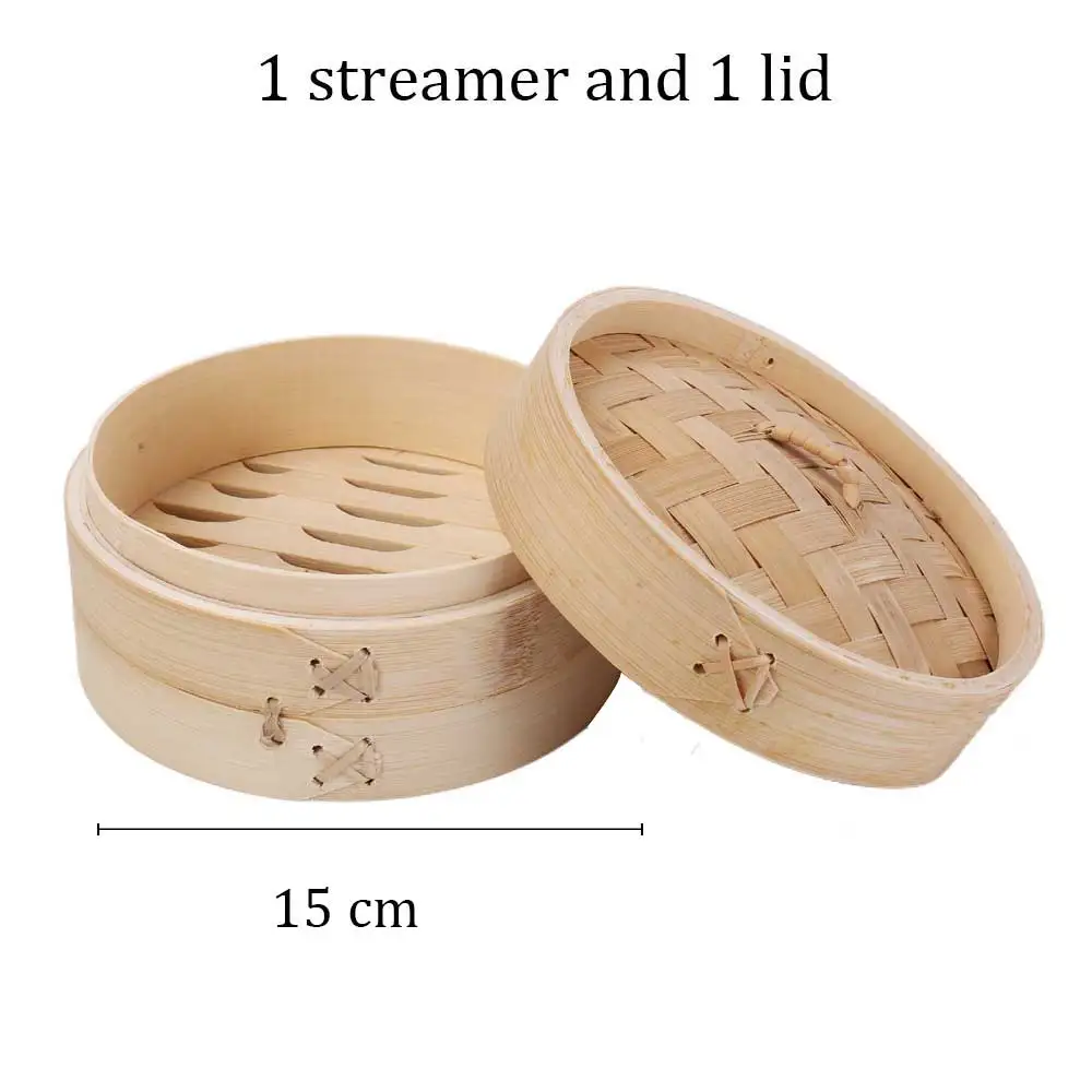 Cesta De Vapor De Bambú De 10 Pulgadas, Vaporizador De 2 Niv