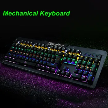 

Mechanical Keyboard RGB Rainbow Backlight USB Ergonomic Gaming Gamer Similar Mechanical Feel for PC #YL10