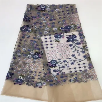 

2019 High Quality Sequence Laces Fabrics African Tulle Mesh Laces for Women Dresses Nigerian Laces Fabrics with Sequins bh82-585