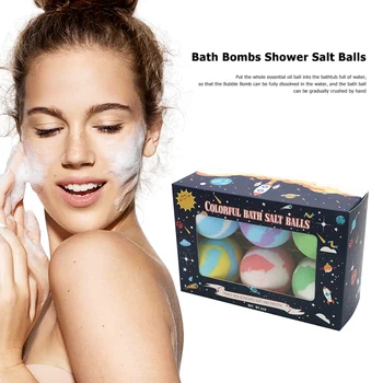 

6pcs/Set Moisturizing Exfoliating Essential Oil Bath Lightness and Portability No Space Occupy Body Bubble Salt Bomb Ball
