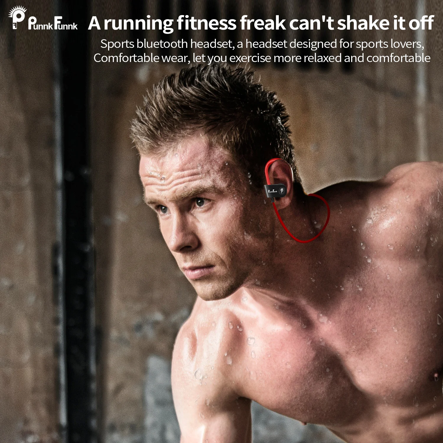 PunnkFunnk Active Noise Cancelling Sports Bluetooth 5 0 Earphone Wireless Headset for iphone 5 6 7 8 PLUS XR XS phone and music