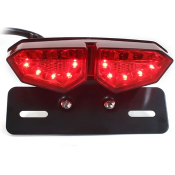 

Universal Motorcycle LED Brake Tail Light Smoke Lens with Red & Amber Light License Plate Bracket