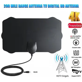 

4K 200 Miles 1080P 25DB Gain Indoor Digital TV Antenna Signal Receiver