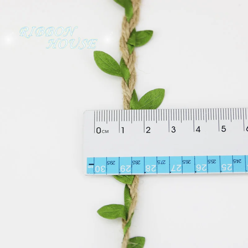 (5meters/roll) Leaves Hemp Rope Braided Hazelnuts With Green Leaves Gardening Home Decor Ropes Handmade DIY Wreaths