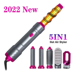 New 5 In1 Hair Dryer Comb Multi Functio Hair Curling Styling Straightener One Step Curler Electric Air Wand Brush Hair Drier