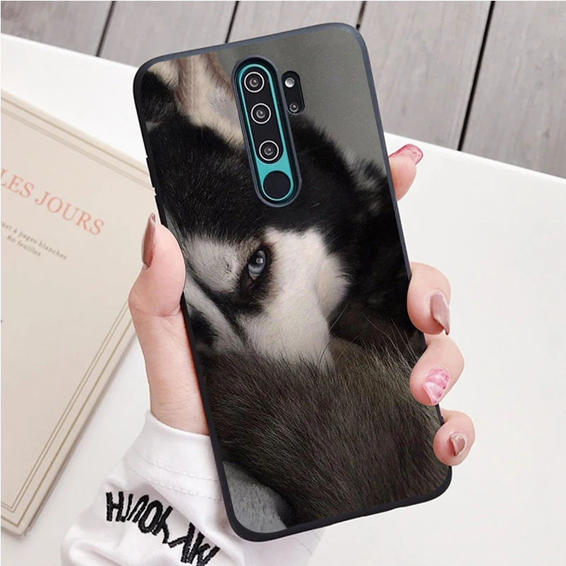 Husky black Silicone Phone Case For Redmi note 8 7 Pro S 8T for redmi 9 7A Cover phone cases for xiaomi