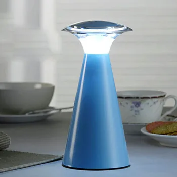 

BECOSTAR BECOSTAR Wireless LED Touch Table Lamp, Portable Battery powered LED Night Light Table lamp Reading Light ,White/Blue