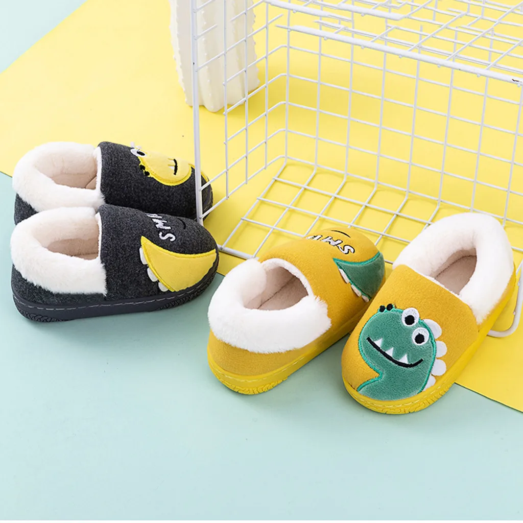 Детские тапочки для маленьких мальчиков и девочек; теплые зимние тапочки для малышей с милыми животными; домашняя обувь для детей; Botas Zapatillas Bebe;