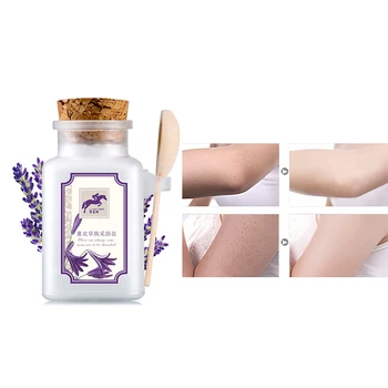 

Nature Lavender Bath Salt Oil Control Exfoliate Deep Cleaning Acne Men Women Body Care Bath Salt With Spoon
