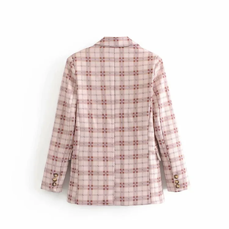 

2018 Europe And America Autumn New Style WOMEN'S Dress Fashion Casual Fold-down Collar Long Sleeve Pattern Suit Jacket