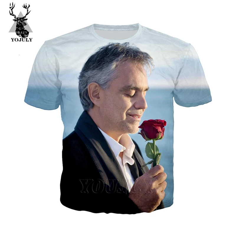 Футболка Andrea Bocelli, белая, мужская, удобная, 3d принт, harajuku, футболки, модные, хип-хоп, Круглый ворот, короткий рукав, уличная одежда, топы, A116