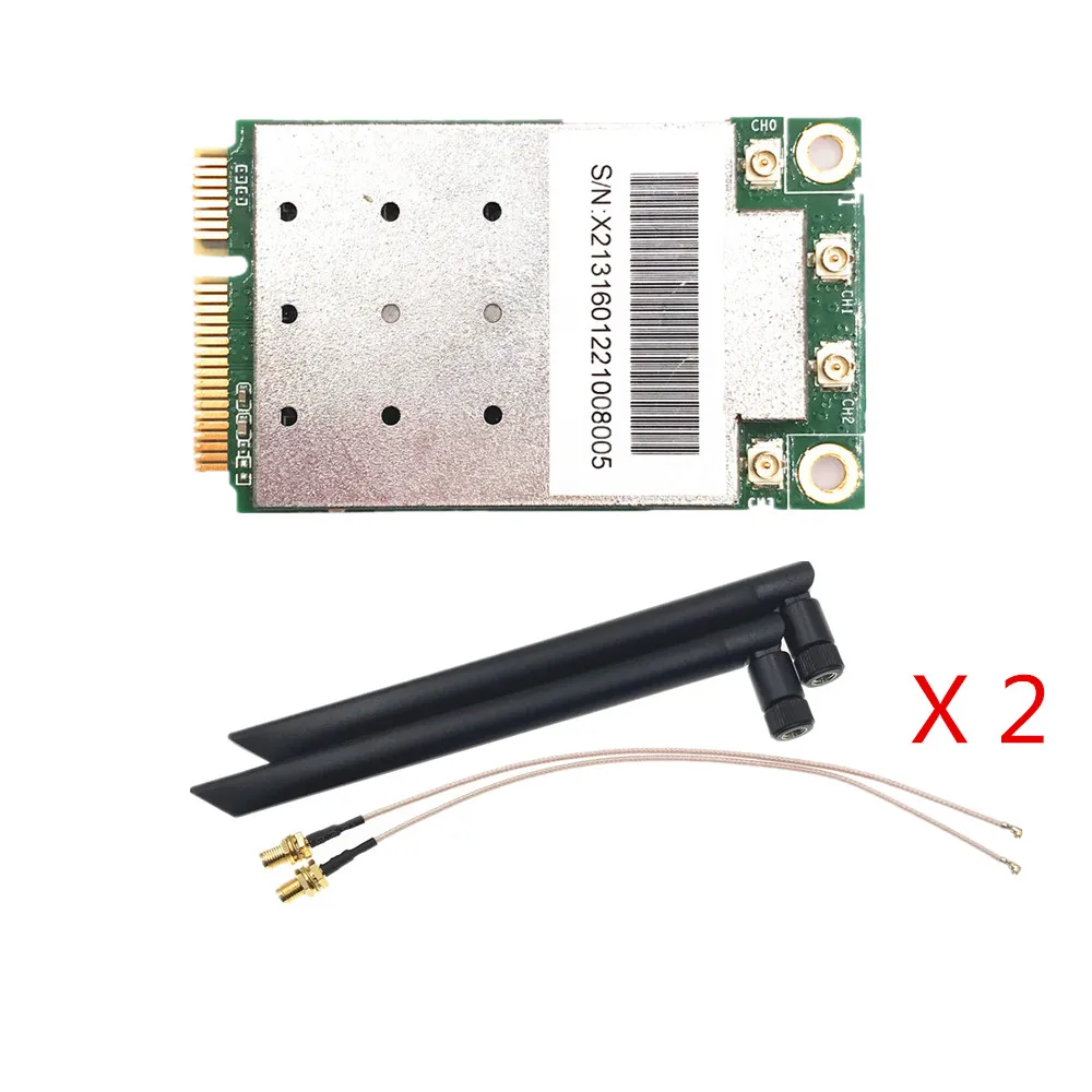 

Broadcom 2.4/5Ghz BCM43465 802.11AC/A/B/G/N 4x4 MU-MIMO 2.2Gbps Mini PCIe WiFi Card