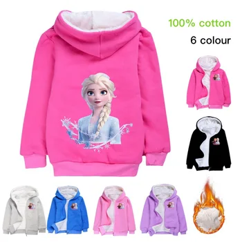 

Autumn Winter Long Sleeve Add Wool Coats Baby Boys Jacket Kids Costume Frozen Elsa Children Shirts Tops Little Girls Clothing
