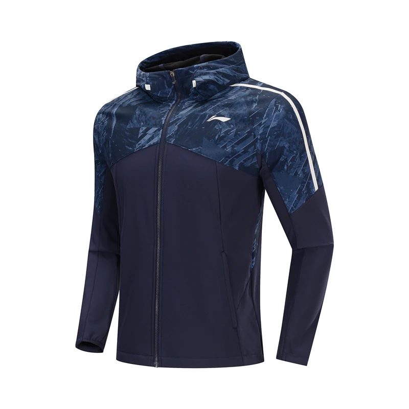 Li-Ning, Мужская ветровка для бега, зимняя, флисовая, облегающая, толстая куртка, 91.1% полиэстер, 8.9% спандекс, подкладка, спортивное пальто AFDP505 MWF408 - Цвет: AFDP505-3H