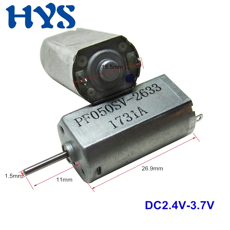 

HYS DC 3V 21000rpm Mini Motor Boat Car model Motors High Speed DC 2.4 Volt 3.7V 17000-25000rpm Micro Electric Motor CW/CCW