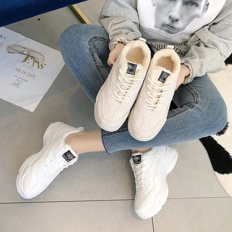 WDHKUN Nieuwe fluwelen Wit кроссовки на платформе повседневные Schoenen Vrouwen модные весенние Feminino Vrouw Schoeisel Mand Femme