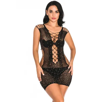 

sexy nightwear Hot Sexy Erotic Lingerie Women Lace Night Dress Sleepwear Womens Mesh Bodystockings Sexy Underwear Dress