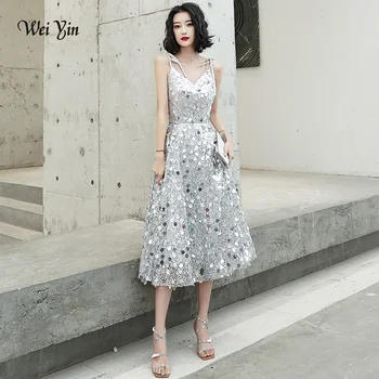 

wei yin Robe De Soiree New Arrivals Luxury Elegant Long A-line Evening Dresses Satin Party Gowns Formal Real Photos WY1810