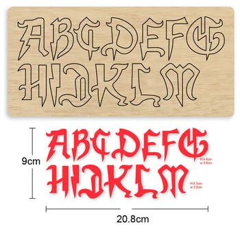 

New WordArt Letter A-M DIY Cutting Mold Wood Dies For Plastic Leather Blade Rule Cutter For DIY Leather Cloth Paper Crafts 2020