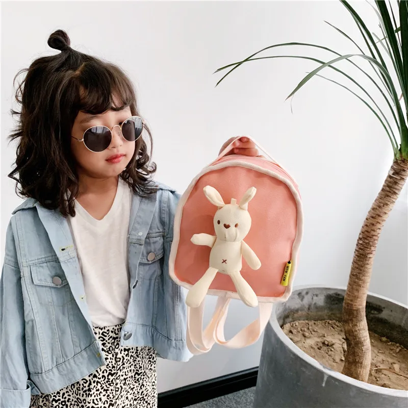 

Korean-style Children's Bags 2019 Autumn And Winter Backpack Simple Rabbit Backpack Fashion Men And Women Child Baby Versatile S