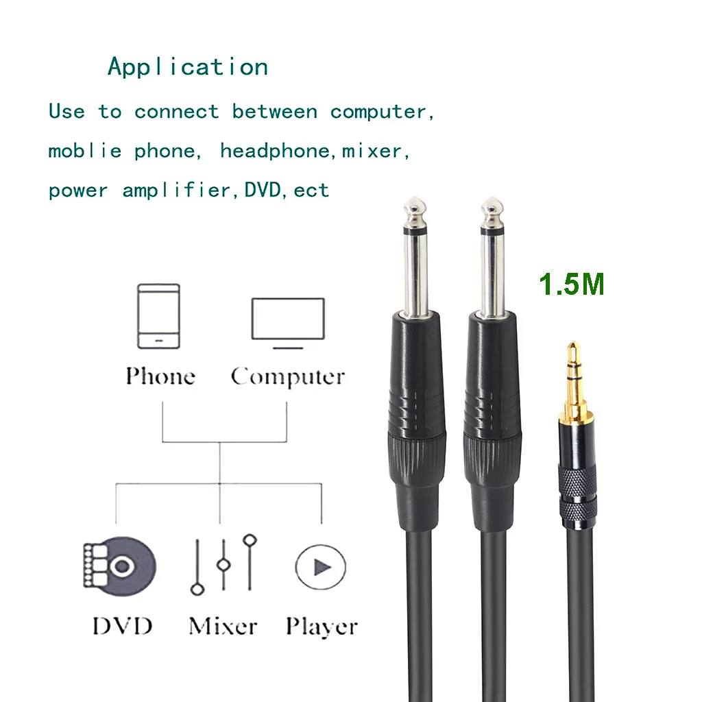 Vention RCA Jack кабель 2RCA штекер 3.5mm1/8 до 6,35 мм 1/4 мужской разъем TRS стерео аудио AUX кабель ПК для iPod 3/5L916