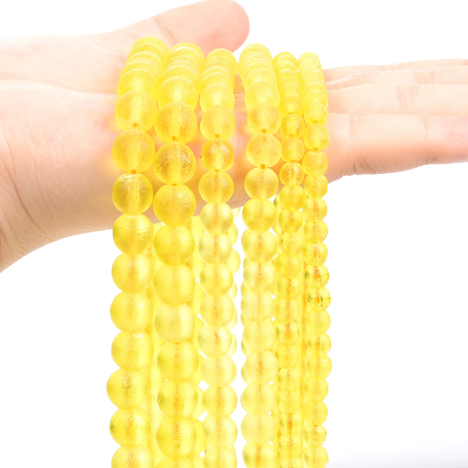 Yellow Energy Crystal Bead Frosted Natural Stone Beads Czech Meteorite Glass Loose Spacer for Jewelry Making DIY Bracelets | Украшения и