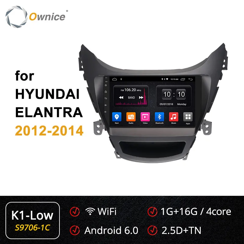 Ownice 360 Panorama Android 9,0 4G LTE SPDIF k3 k5 k6 автомобильный Радио плеер DVD gps для hyundai Avante 2011 2012 2013 - Цвет: S9706-1 K1 LOW