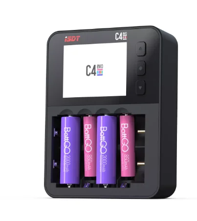 

Интеллектуальное зарядное устройство ISDT C4 EVO с выходом Type-C QC3.0 для литий-ионных батарей AA AAA с экраном IPS и противопожарной защитой