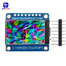 Diymore 1,14 дюймов SPI 240x135 RGB TFT ЖК-дисплей модуль ST7789 ips HD ЖК-дисплей для Arduino C51 STM32 3,3 V с булавкой