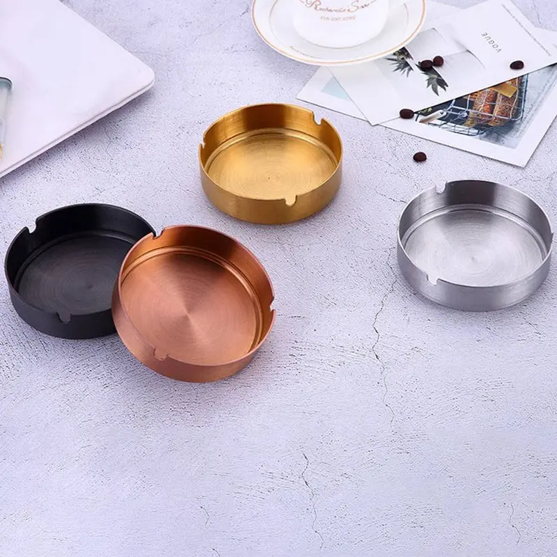 1pc Stainless Steel Goldplated Ashtray Cigar Ashtray Ash Tray