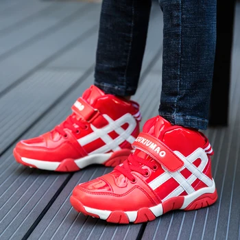 

2019 Hot Basketball Shoes Boy High Top Men Sneakers For Basketball Anti-Slip Sport Shoes Boy Comfortable Basketball Shoes Kids
