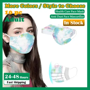 

10PC Adult Anti-stof Veilig Ademend mascarilla Disposable Protection Three Layer Non-woven Breathable Face Mask Face Cover