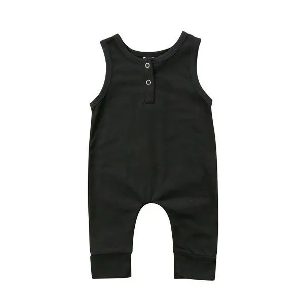 Brand New Newborn Toddler Infant Kids Baby Girls Boys Romper Sleeveless Jumpsuit Harem Pants Clothes Solid Outfits 0-18M