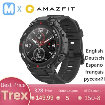 

24hours ship 2020 CES Amazfit T-rex T rex Smartwatch 5ATM 14 Sports Modes Smart Watch GPS/GLONASS MIL-STD for Xiaomi iOS Android