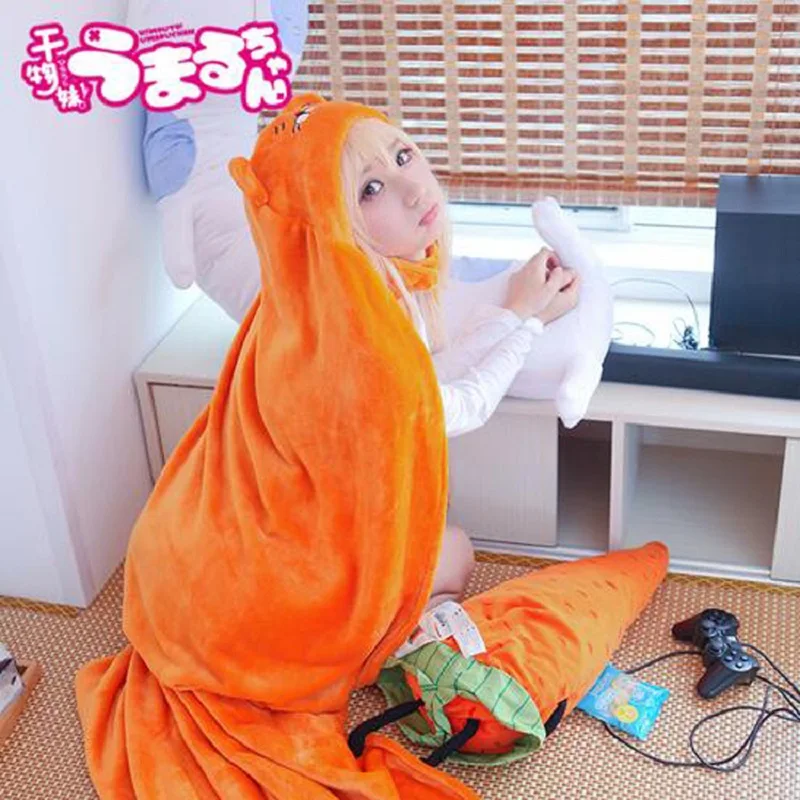 High Quality Flannel Himouto! Umaru-chan Cloak Anime Umaru Chan Cosplay Costume Doma Cloaks Hooded Blanket Soft Hoodie | Тематическая