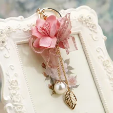 Корейский стиль креативный милый цветок металлический ключ для авто кольцо женская сумка пакет кулон брелок обруч AliExpress