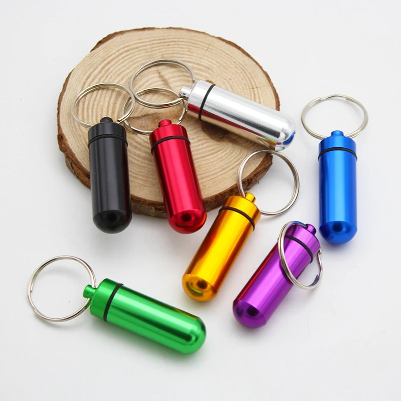 Bottle-Case-Holder Keychain Pill-Case Storage-Box Tablet Waterproof Aluminum Mini New