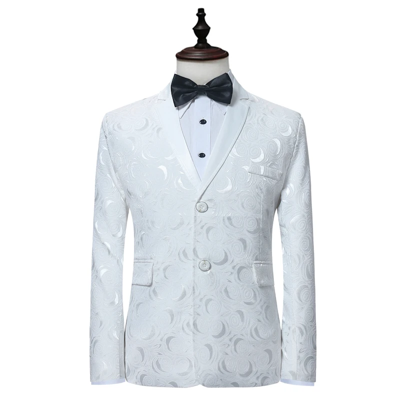 Новый Мужской Жаккардовый костюм с длинным рукавом Размеры S M L XL свободный и
