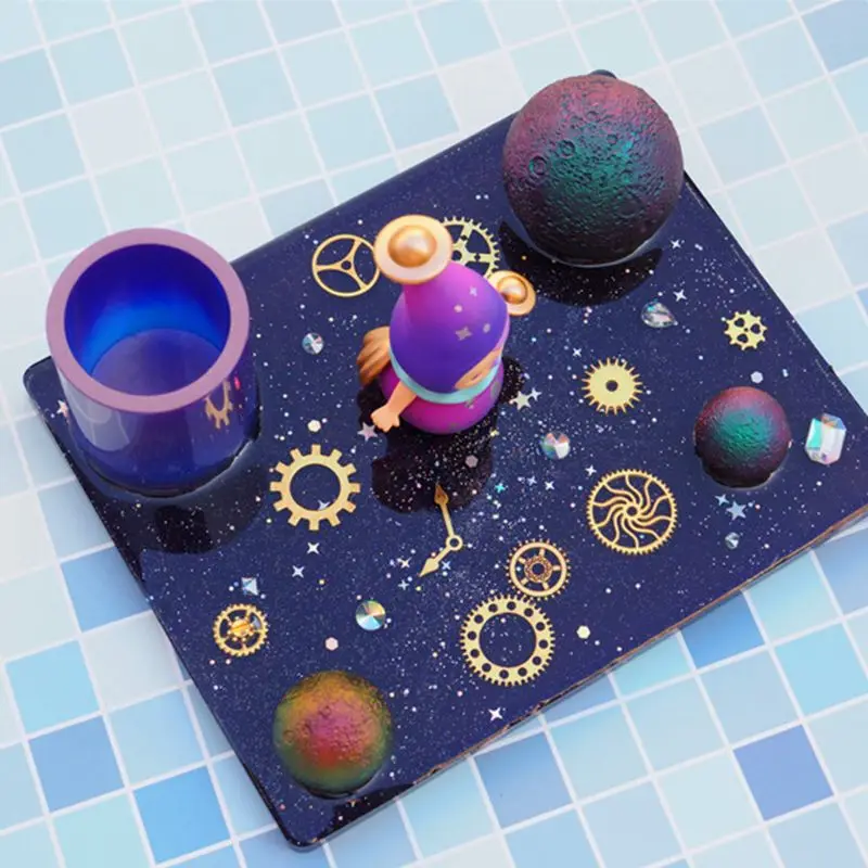 DIY Epoxy UV Resin Glue Mould Crater Hole Planet Surface Silicone Mold
