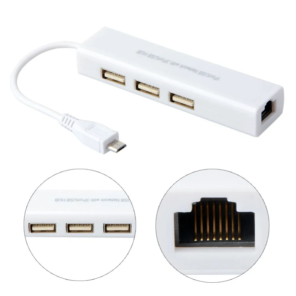 

USB Ethernet Adapter 3 Ports USB 2.0 Hub USB to Rj45 Lan Network Card for Macbook pro Mac Desktop RJ45 Adapter