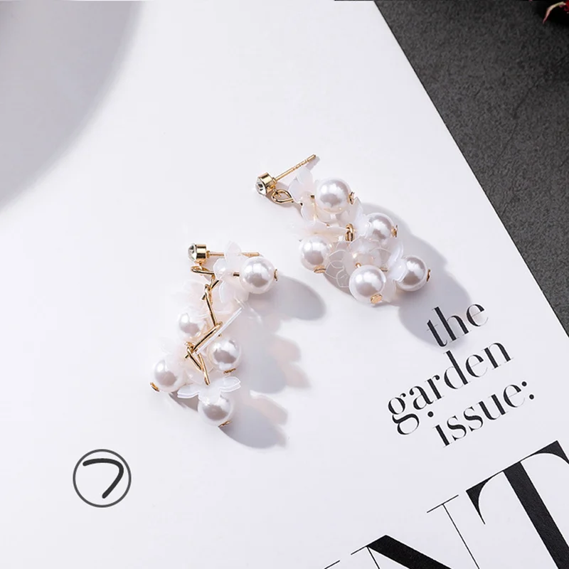 Pearl 7 Модные полые серьги с искусственным жемчугом и геометрическим узором в форме сердца, серьги с кисточками, серьги Brinco для женщин, корейский стиль, модные праздничные ювелирные изделия - Окраска металла: Pearl 7