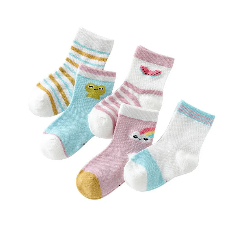 

5 Pairs/lot Cotton Stripes Heart Baby Socks Children Fashion Kids Sock Babies Lot Breathable Sock Wholesale Boy Girl Socks